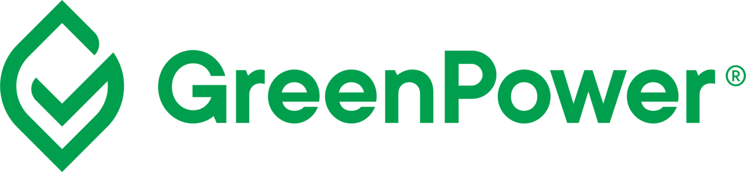 September 2020 GreenPower logo - making sustainable wine with 100% renewable energy